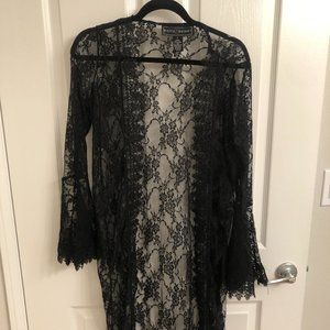 Black Lace Kimono